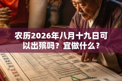 农历2026年八月十九日可以出殡吗？宜做什么？