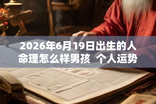 2026年6月19日出生的人命理怎么样男孩  个人运势如何
