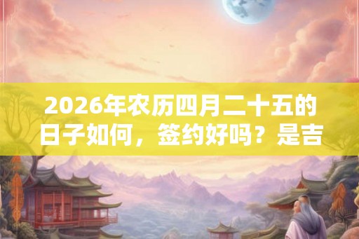 2026年农历四月二十五的日子如何，签约好吗？是吉日吗？