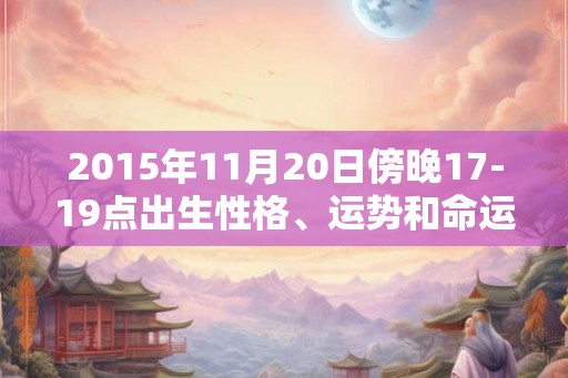 2015年11月20日傍晚17-19点出生性格、运势和命运