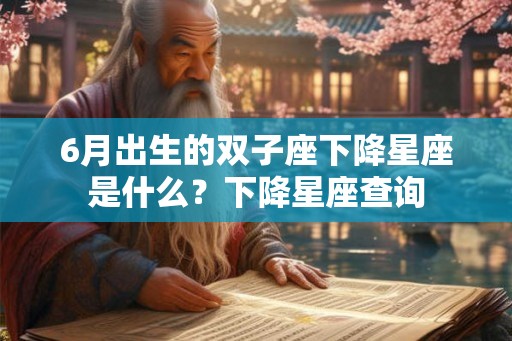 6月出生的双子座下降星座是什么？下降星座查询