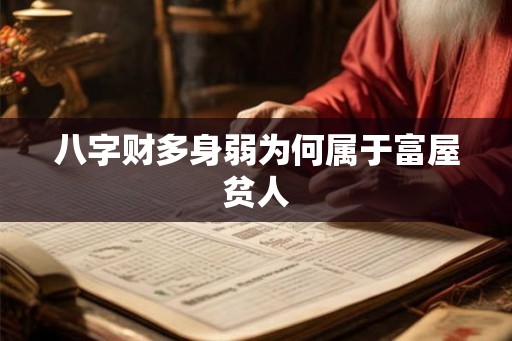 八字财多身弱为何属于富屋贫人