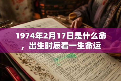 1974年2月17日是什么命，出生时辰看一生命运