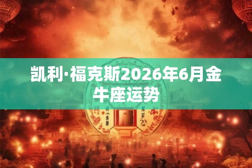 凯利·福克斯2026年6月金牛座运势