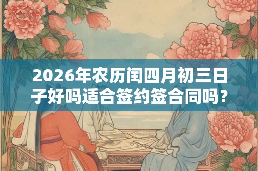 2026年农历闰四月初三日子好吗适合签约签合同吗？