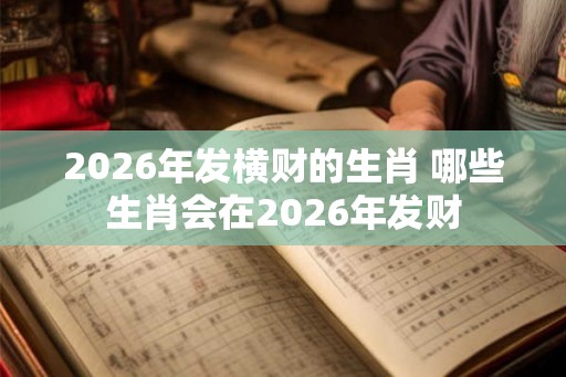 2026年发横财的生肖 哪些生肖会在2026年发财