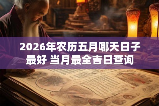 2026年农历五月哪天日子最好 当月最全吉日查询