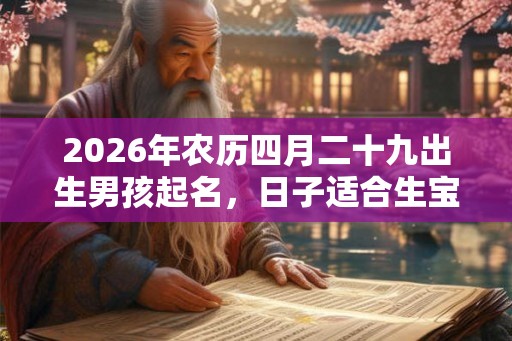 2026年农历四月二十九出生男孩起名,日子适合生宝宝吗? 2026年农历四月二十九出生男孩起名,日子适合生宝宝吗?