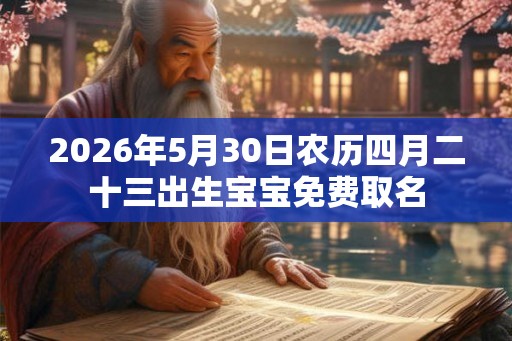 2026年5月30日农历四月二十三出生宝宝免费取名