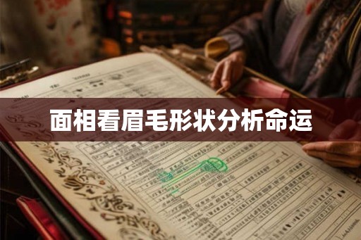 面相看眉毛形状分析命运