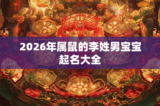 2026年属鼠的李姓男宝宝起名大全