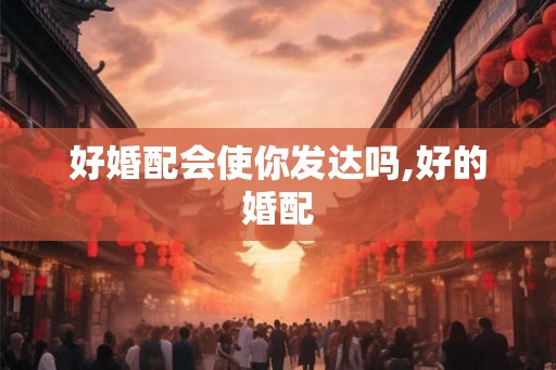 好婚配会使你发达吗,好的婚配