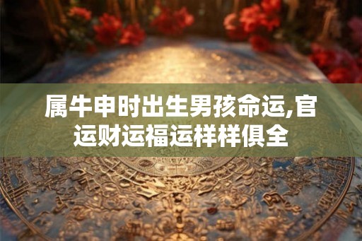 属牛申时出生男孩命运,官运财运福运样样俱全
