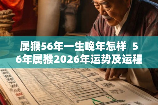 属猴56年一生晚年怎样  56年属猴2026年运势及运程每月运程