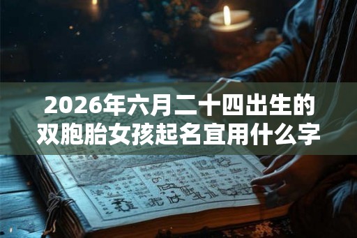 2026年六月二十四出生的双胞胎女孩起名宜用什么字，五行属什么