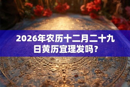 2026年农历十二月二十九日黄历宜理发吗？