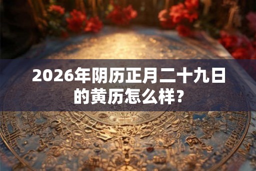 2026年阴历正月二十九日的黄历怎么样？