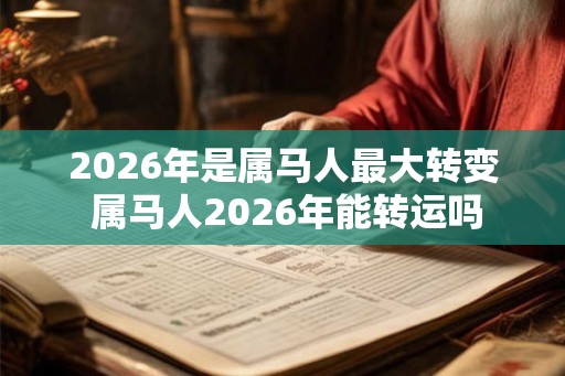 2026年是属马人最大转变 属马人2026年能转运吗 2026年是属马人最大转变 属马人2026年能转运吗