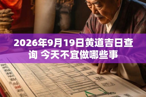 2026年9月19日黄道吉日查询 今天不宜做哪些事