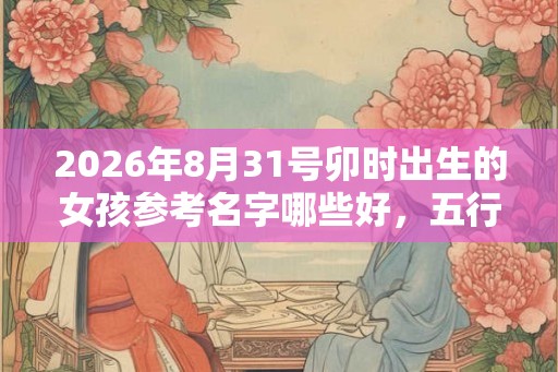 2026年8月31号卯时出生的女孩参考名字哪些好，五行属什么