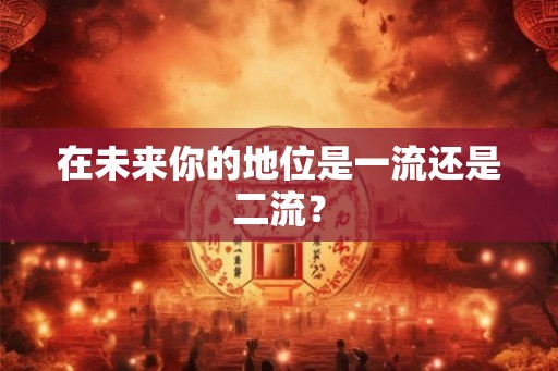 在未来你的地位是一流还是二流？