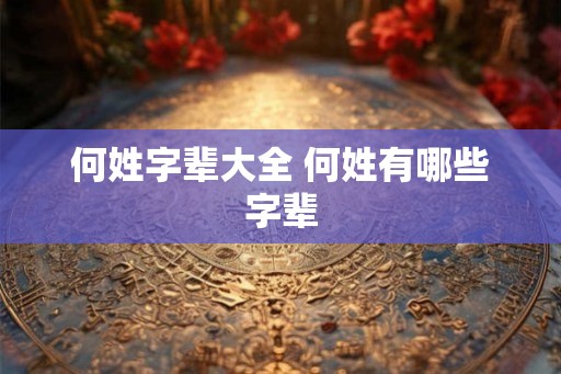 何姓字辈大全 何姓有哪些字辈 何姓字辈大全 何姓有哪些字辈