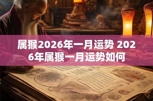 属猴2026年一月运势 2026年属猴一月运势如何