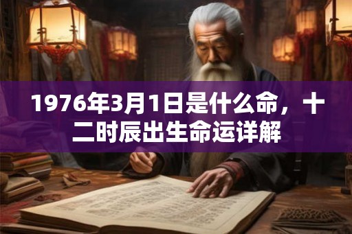1976年3月1日是什么命，十二时辰出生命运详解