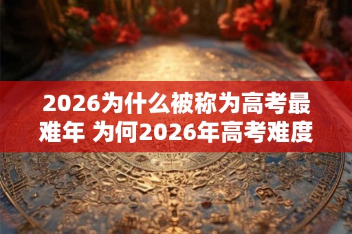2026为什么被称为高考最难年 为何2026年高考难度最大
