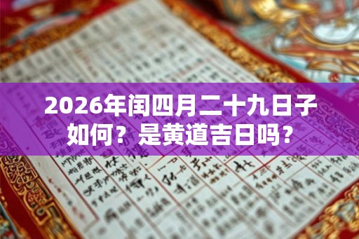 2026年闰四月二十九日子如何？是黄道吉日吗？