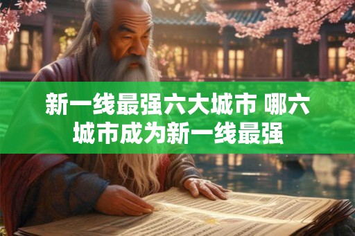 新一线最强六大城市 哪六城市成为新一线最强