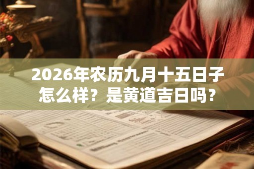 2026年农历九月十五日子怎么样？是黄道吉日吗？