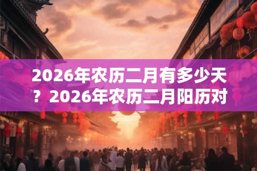 2026年农历二月有多少天？2026年农历二月阳历对照表！