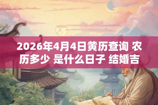 2026年4月4日黄历查询 农历多少 是什么日子 结婚吉时