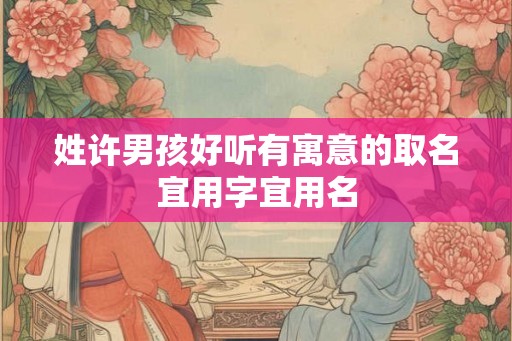姓许男孩好听有寓意的取名宜用字宜用名 姓许男孩好听有寓意的取名宜用字宜用名