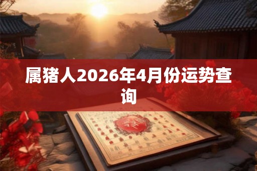 属猪人2026年4月份运势查询