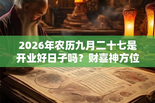 2026年农历九月二十七是开业好日子吗？财喜神方位？