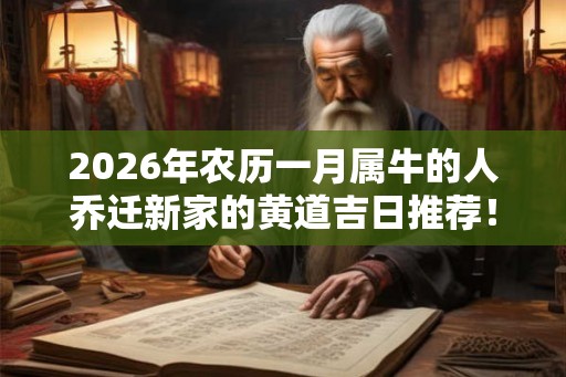 2026年农历一月属牛的人乔迁新家的黄道吉日推荐! 2026年农历一月属牛的人乔迁新家的黄道吉日推荐!