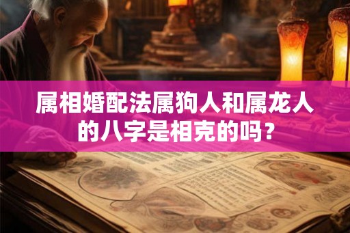 属相婚配法属狗人和属龙人的八字是相克的吗？