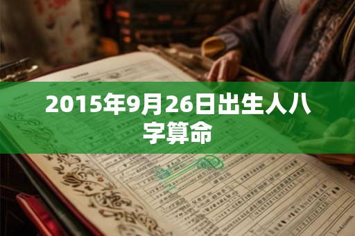 2015年9月26日出生人八字算命