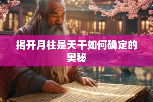 揭开月柱是天干如何确定的奥秘