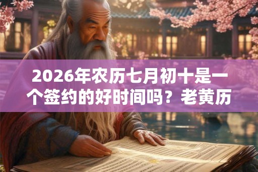 2026年农历七月初十是一个签约的好时间吗？老黄历当日的卦象如何？