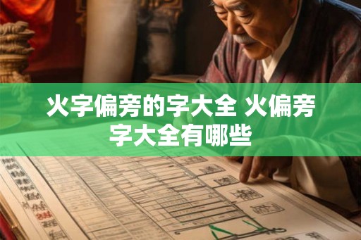 火字偏旁的字大全 火偏旁字大全有哪些