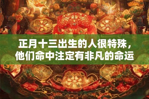 正月十三出生的人很特殊，他们命中注定有非凡的命运