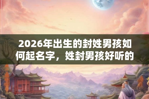2026年出生的封姓男孩如何起名字，姓封男孩好听的名字