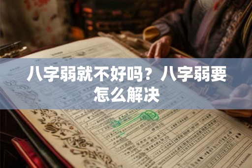 八字弱就不好吗？八字弱要怎么解决