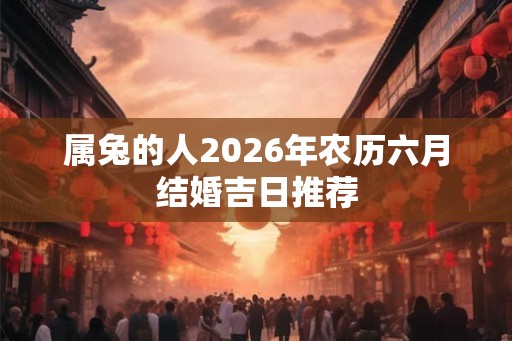 属兔的人2026年农历六月结婚吉日推荐