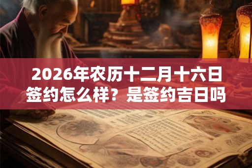 2026年农历十二月十六日签约怎么样?是签约吉日吗? 2026年农历十二月十六日签约怎么样?是签约吉日吗?