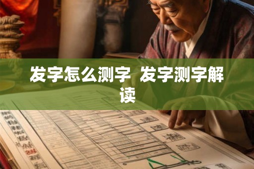 发字怎么测字 发字测字解读 发字怎么测字 发字测字解读