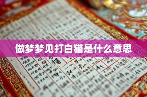 做梦梦见打白猫是什么意思 做梦梦见打白猫是什么意思